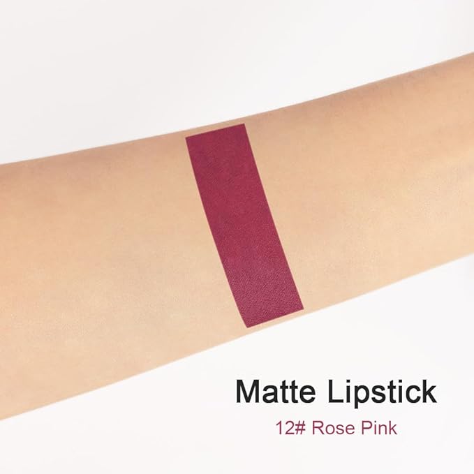 BINGBRUSH Smooth Longwear Lipstick Pack Set, Matte Color Stick Ultimate Lip Crayon for Makeup Collection - Waterproof Velvet Lipgloss Lip Stain (12#)