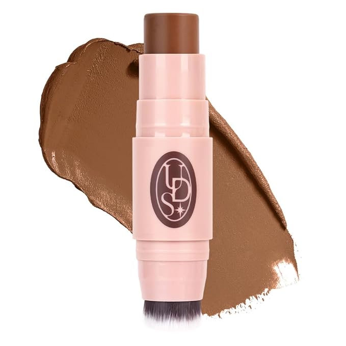 Multi-Use Waterproof Makeup Cream Blush Stick with Brush, Unidollss 3-in-1 Contour Bronzer Blush Stick for Cheeks, Eyes, and Lips, All day wear, Easy Application (07 MOCHA)