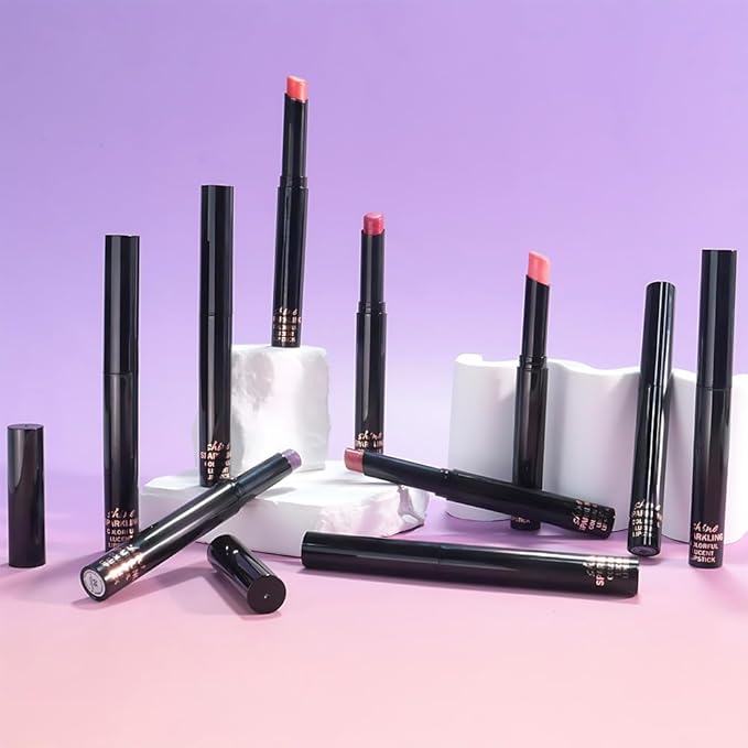 Plum Metallic Lipstick for Women,Lightweight Comfortable Non-Drying Shimmer Frosted Lipstick,Glitter Lip Gloss Stain Long Lasting Waterproof Smudge Proof 24 Hour Full Coverage Lip Makeup,Vegan