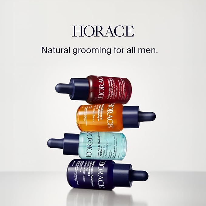 HORACE Salicylic Acid + Niacinamide Face Serum for Men – Anti-Blemish Treatment for Pore Tightening, Smoother Skin, and Redness Reduction – Vegan Skin Care for All Skin Types – Unscented, 30ml