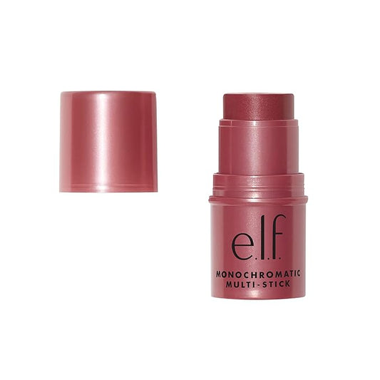 e.l.f. Monochromatic Multi Stick, Travel-Sized Luxuriously Creamy & Blendable Color For Eyes, Lips & Cheeks, Vegan & Cruelty-Free, Luminous Berry