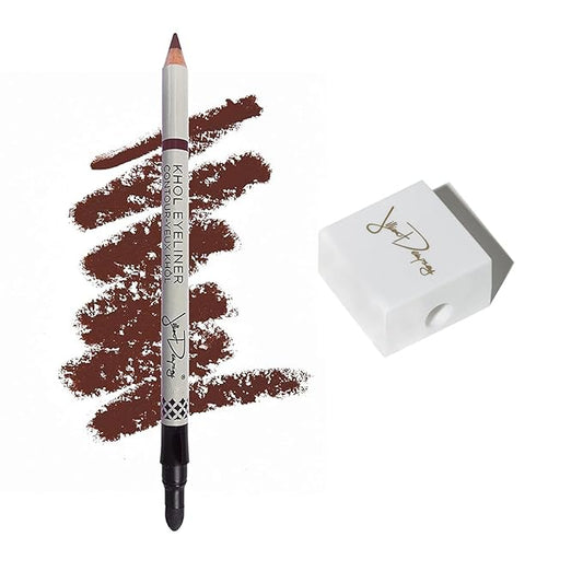 Jillian Dempsey Khôl Eyeliner & Sharpener Bundle: Rich Brown Eyeliner Pencil with Built-In Smudger + Precision Sharpener