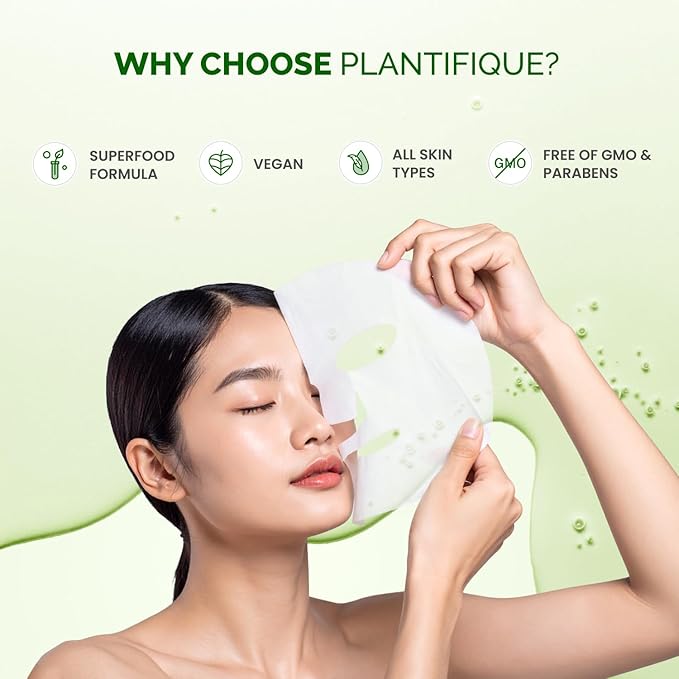 PLANTIFIQUE Facial Sheet Mask Chill Cica 5 Pack – Calming & Soothing Face Mask Sheets with Centella & Niacinamide – Korean Skincare for Skin Comfort and Even Texture