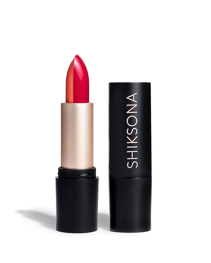 ShikSona Full Coverage Split Bullet Matte Lipstick | Vegan | Gluten, Paraben and Cruelty Free, Creamy Lipstick in a Shimmer Peach/Cherry Red-Pink Matte combo (Working Vacation)
