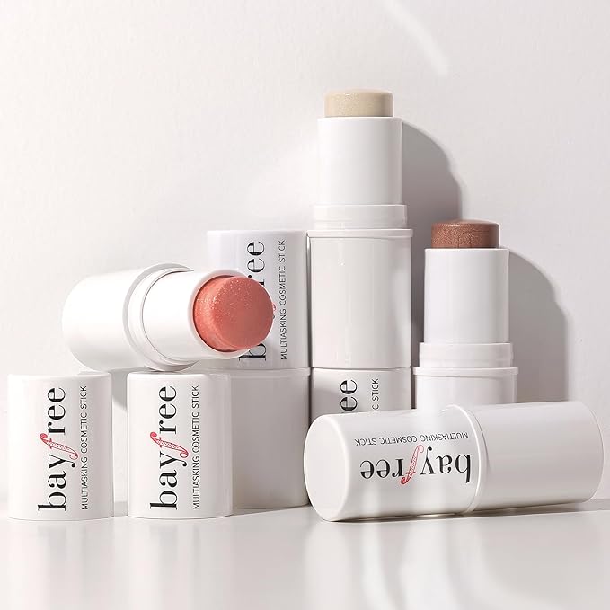 bayfree 3 PCS Makeup Cream Contour Stick Set, Highlighter Stick & Bronzer Stick & Blush Stick, Long Lasting, Natural Face Contour, Dewy & Matte Finish, Multi Stick Trio for All Skin