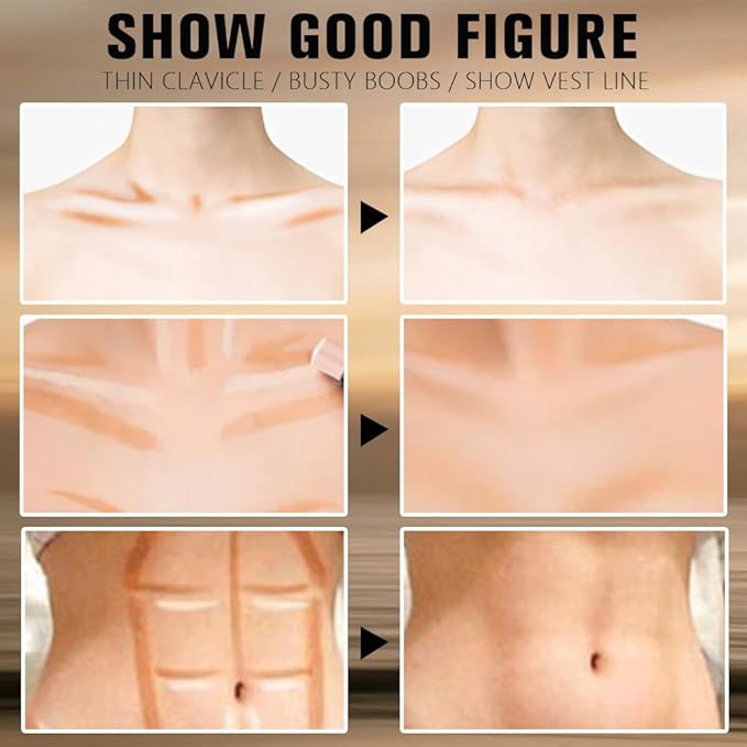 Dual-Ended 2-in-1 Cream Contour & Highlighter Stick Makeup For Face & Body – Waterproof, Long-Lasting, Suitable for All Skin Tones, 03#Darker Nude + Light Pink