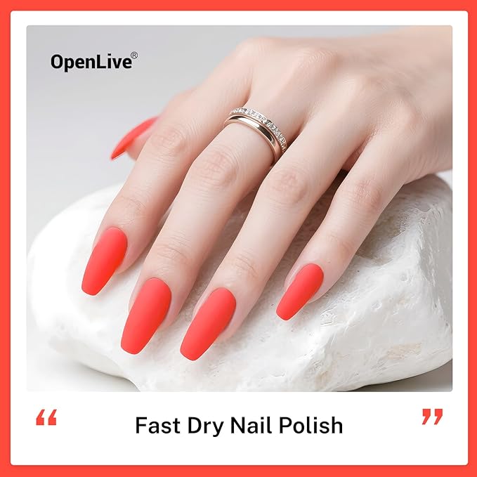 16.5ml Neon Red Nail Polish Glossy Shine Finish Large Volume Quick Dry Nail Polish, Long Lasting Shine, Fingernail Toenail Nail Art DIY Home Travel Nail Art Gift
