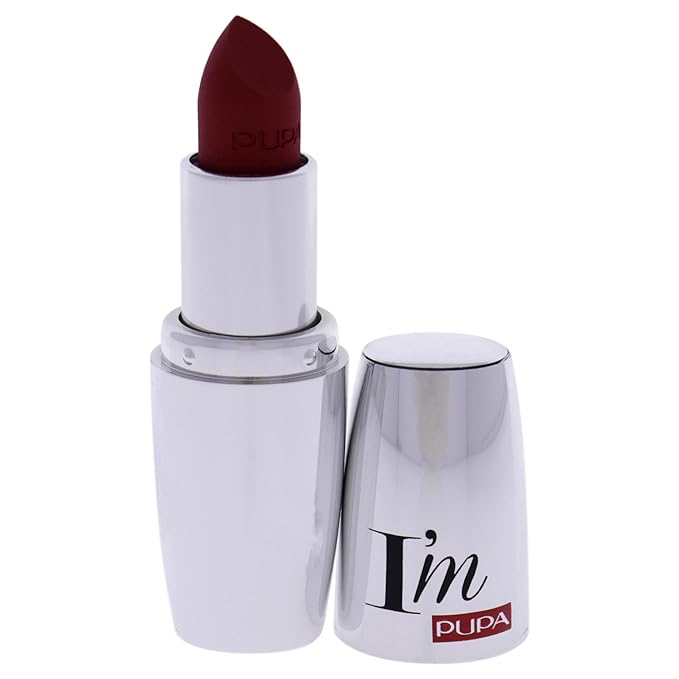 PUPA Milano I Am Matt Pure Colour Lipstick - Dresses Lips In Full, Deep Color - Matte, Velvety And Extremely Sensory Feel - Glides On Without Weighing Lips Down - 072 Velvet Ruby - 0.123 OZ