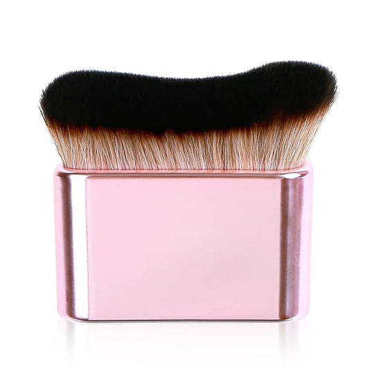 Yoseng Self Tan Brush for Body - Self Tanner Brush with Wavy Vegan Bristles, Pink Rose Gold Handle - Multiuse Body Makeup Brush for Sunscreen, Lotion & Tanning Mousse