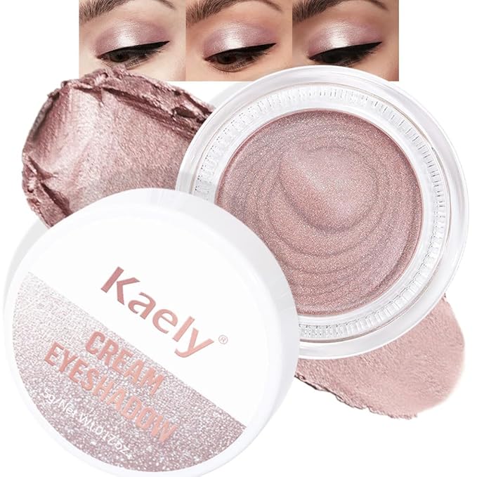 Kaely Single Cream Eyeshadow Pot, Praline Metallic Eye Shadow for Older Women High Pigmented Waterproof, Natural Eyeshadow Palette Makeup Brightener, sombras en crema para ojos, Blendable, 730