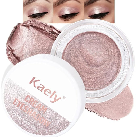 Kaely Single Cream Eyeshadow Pot, Praline Metallic Eye Shadow for Older Women High Pigmented Waterproof, Natural Eyeshadow Palette Makeup Brightener, sombras en crema para ojos, Blendable, 730