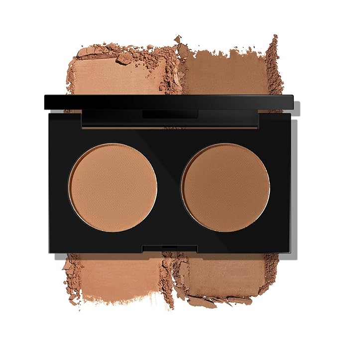 KYDA 2 Color Eyeshadow Palette, Taupe Brown and Matte Nude Eyeshadow Powder, Highly Pigment, Soft and Blendable Makeup for Daily Look -03