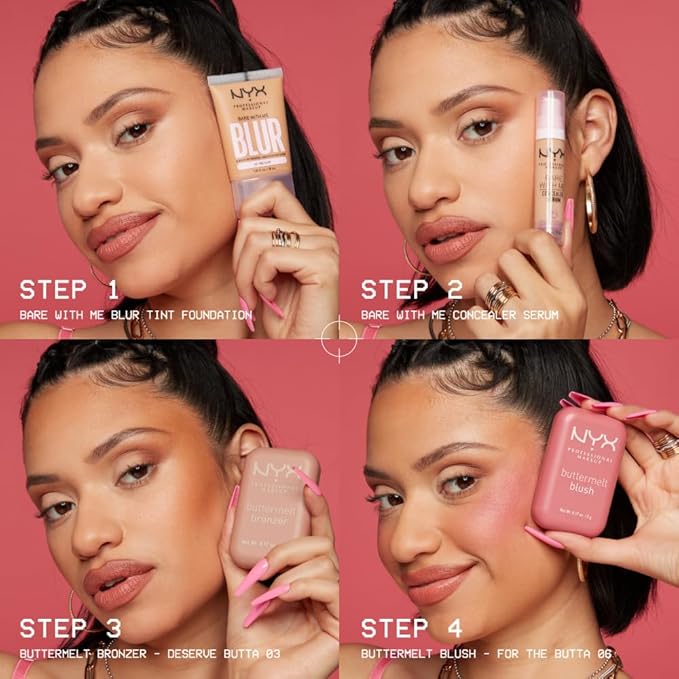 NYX PROFESSIONAL MAKEUP Buttermelt Powder Blush, Fade and Transfer-Resistant Blush, Up to 12HR Make Up Wear, Vegan Formula - Back And Butta