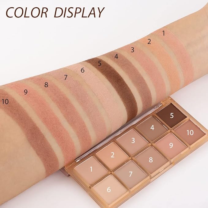 10 Colors Nude Pink Matte Eyeshadow Palette,Neutral Nude Eye Shadow Palette,Long Lasting Waterproof Travel Size Makeup Pallete,Vegan,Cruelty -free