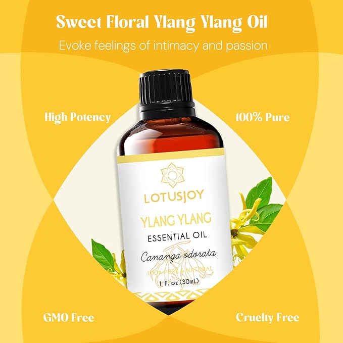 Ylang Ylang Essential Oil Organic for Skin, Diffuser, DIY Crafts - 1 Oz
