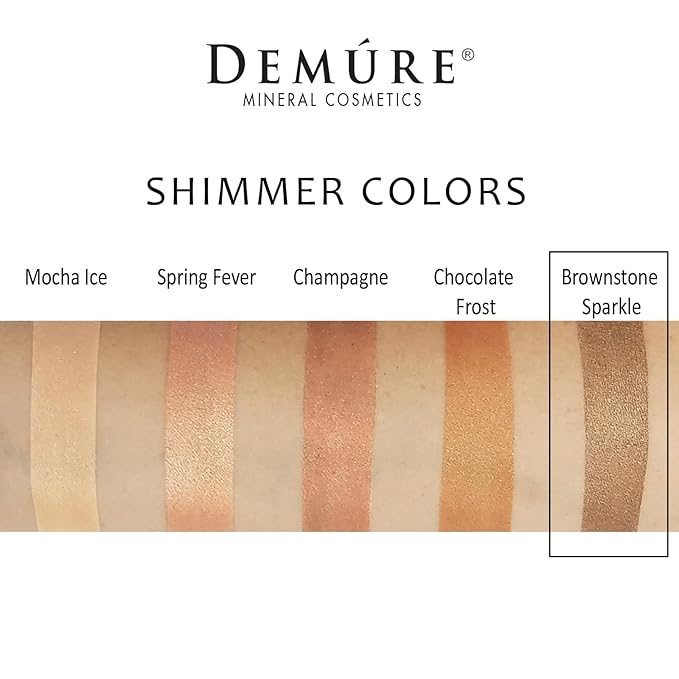 Demure Mineral Make Up (Brownstone Sparkle) Shimmer Eyeshadow, Loose Powder, Glitter Eyeshadow, Eye Makeup, Professional Makeup