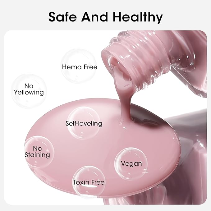 GELLEN 4-In-1 Dusty Purple Rose Illuminating Nail Concealer Base Coat Polish, Fall Sheer Mauve Nail Strengthener Ridge Filler for Nails, Smoothes Strengthens Nails, Quick Dry, Hema Free Non-toxic