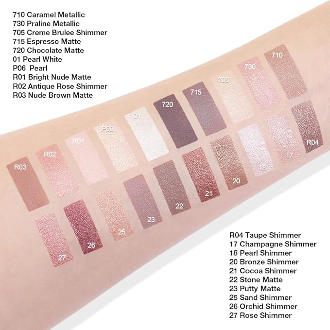 evpct Single Cream Eye Shadow Palette Pot Makeup for Older Women, Taupe Mauve Shimmer Glitter Metallic Monochrome Cream to Powder Eyeshadow Palette Eye Brightener, High Pigment Waterproof Blendable