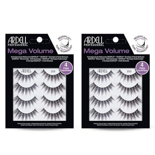 Ardell False Eyelashes Mega Volume 253 – Dramatic, Wispy Lashes, Long-Lasting Fake Lashes for Bold Eye Looks