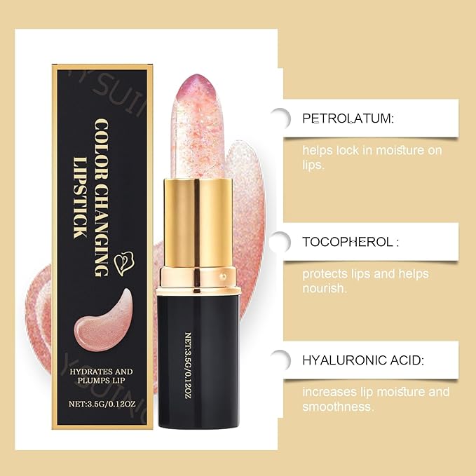 Color Changing Lipstick for Women, 24 Hours Enduring PH Lipstick Color Changing, Moisturizing Clear Lip Gloss - 1PC