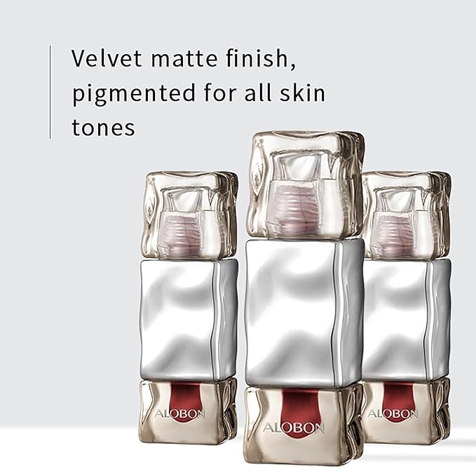 ALOBON Cream Lip Gloss Lipstick, Long-Lasting Color Development Cranberry Red Anti-Smudge Matte Lipstick (04 Charming Brownish)