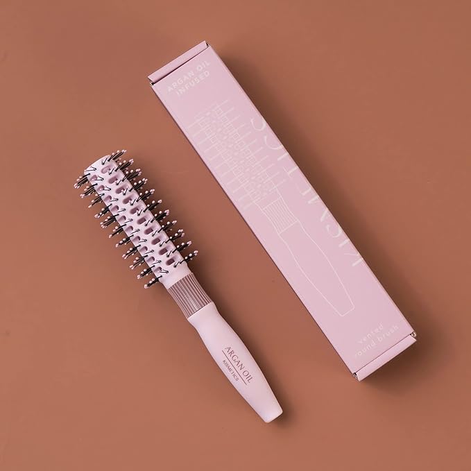 Argan Oil Infused Vented Round Brush, Fast Dry Round Brush, 24mm, All Hair Types