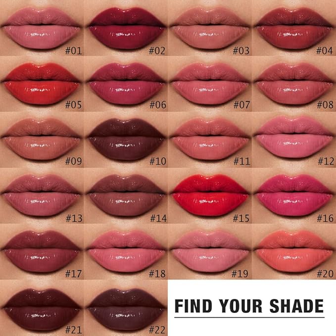 evpct Rose Nude Shiny Longwear No-Budge Liquid Lip Color Lipstick Makeup, Highly Pigmented Color Instant Shine, Waterproof Long Lasting Lipstick for Women, Lip Stain Gloss with Lip Liner Brush, 01#