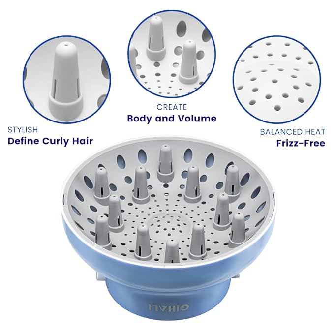 Universal Hair Diffuser “Super Sturdy” 1.7 Inch to 2.6 Inch for Natural Curly and Wavy Hair, Hair Dryer Attachment (Black 2 Aroma Upgrade)