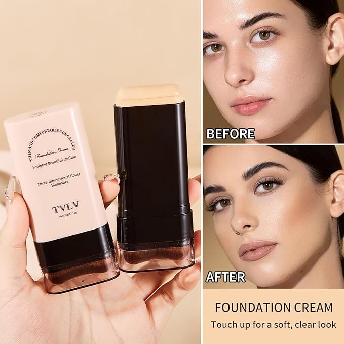 Face And Body Moisturizing Concealer Foundation,Flawlessly Covers Dark Circles, Wrinkles, Fine Lines. Features A Built-in Soft,Dense Brush Head.Medium-Dark And Natural Shades, 0.17 Oz (05#HONEY)