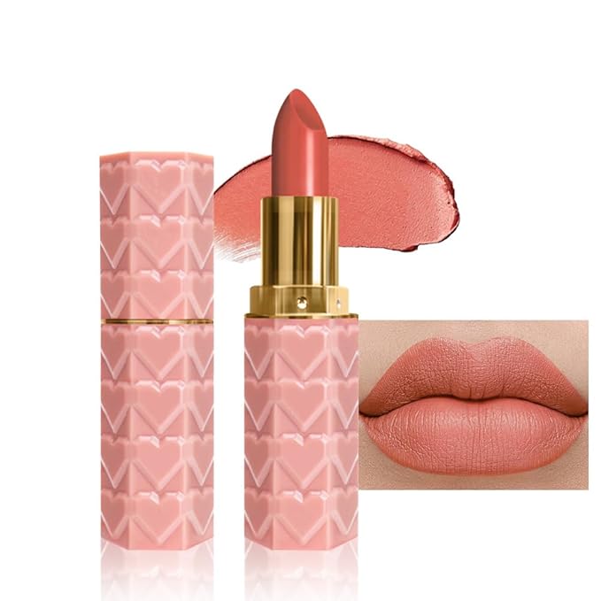 evpct 1Pcs Nude Pink Lipstick, Silky Velvet Matte Lipstick Pack Sets for Women, Long Lasting Smudge Proof Lipstick Lip Stain Makeup Kit matte lipstick 24 hours original N02