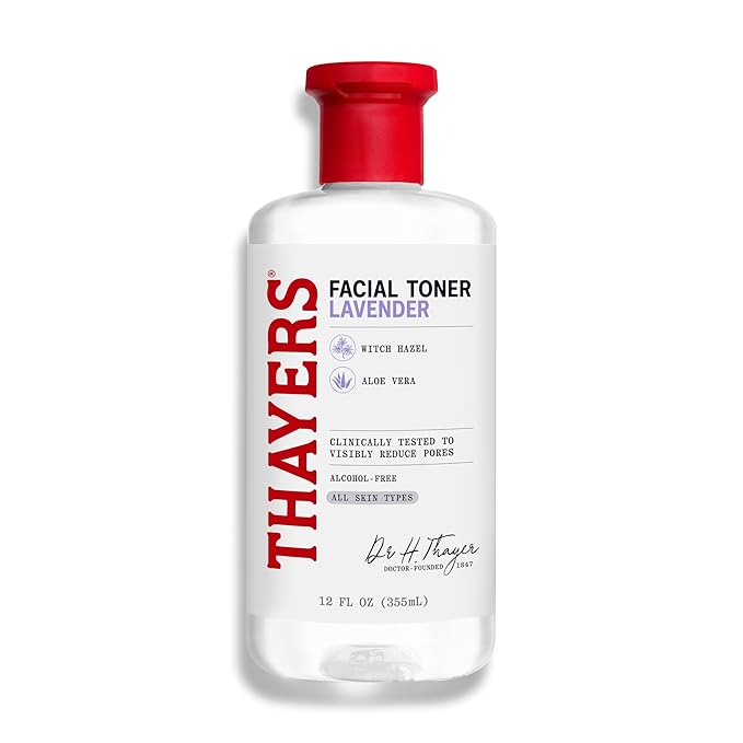 THAYERS Alcohol-Free, Hydrating Lavender Witch Hazel Facial Toner with Aloe Vera Formula, Vegan, Dermatologist Tested and Recommended, 12 Oz (Packaging May Vary)
