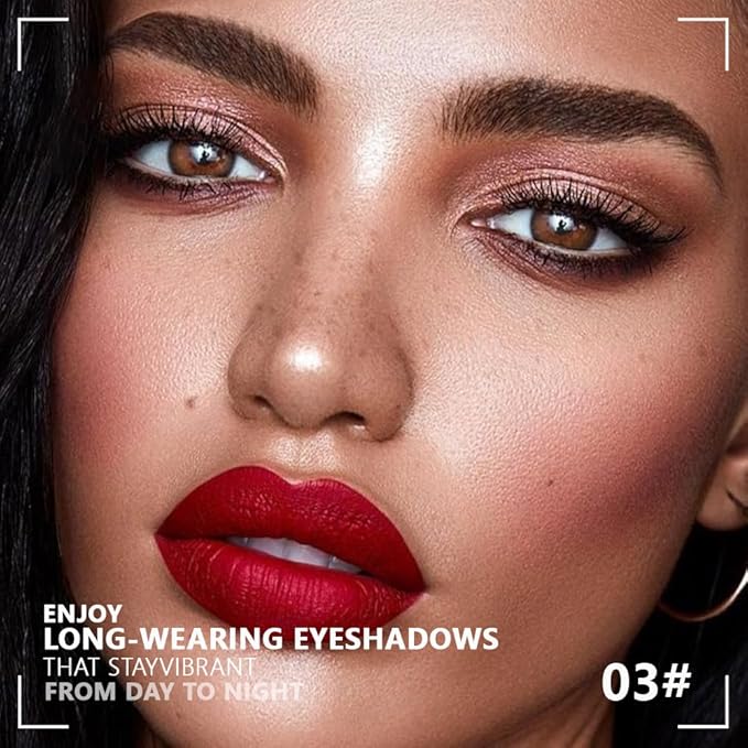 evpct Cream Eye Shadow Palette Makeup for Older Women, Beige Nude Antique Rose Cocoa Brown Taupe Mauve Metallic Shimmer Glitter Matte Eyeshadow Quad Palette Creme Eye Brightener Makeup, Smudge Proof