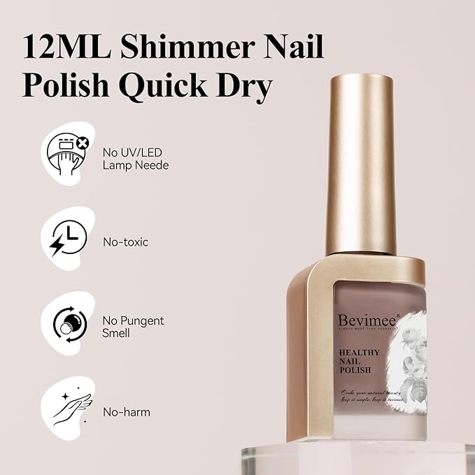 Nail Polish, Air Quick Dry, Neutral Nail Lacquer Non-Gel for Fall and Winter, Nail Art Polish Nail Pigment Oil-based Jelly Fingernail Concealer Polish, 1PC 12ML Long Last Fast Drying