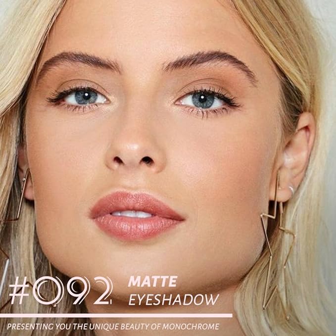 Monochrome Matte Eye Shadow Palette,Brown Neutral Nude Matte Pressed Powder Single Eyeshadow,Natural Long Lasting Naturing-Looking Eyeshadow,Talc,Paraben Vegan & Cruelty Free