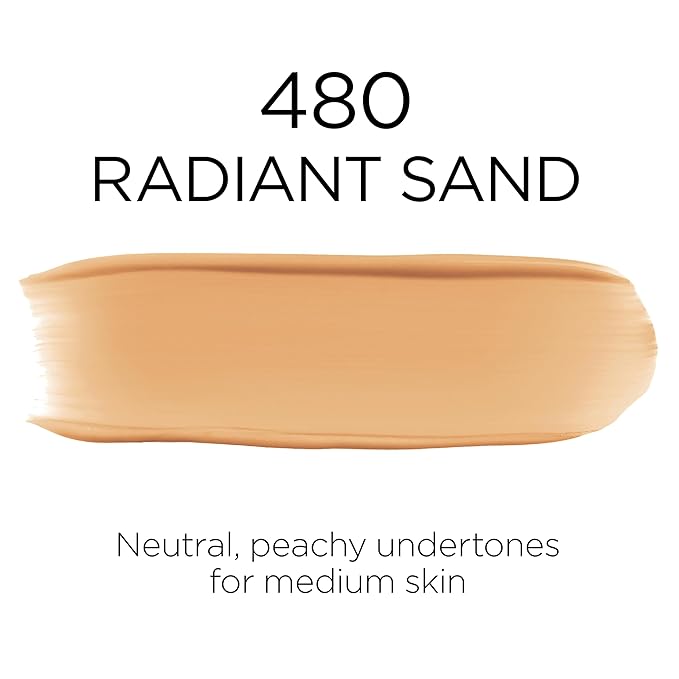 L'Oreal Paris Makeup Infallible Up to 32 Hour Fresh Wear Lightweight Foundation, 480 Radiant Sand, 1 Fl Oz, Packaging May Vary