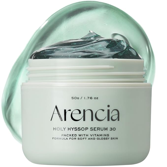 Arencia Glow Hyssop Overnight Face Mask Serum - hydrating & Anti-Aging Serum for younger looking Korean Glass Skin, 30% Vitamin A, C, E, 10% Niacinamide, Peptide