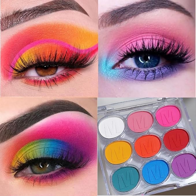 Colorful Eye Shadow Plattet For Woman，Brights Matte Eyeshadow Palatte PROFESSIONAL MAKEUP Ultimate Eye Shadow Palette, Eyeshadow Palette, Paletas De Sombras Para Ojos (Colorful)