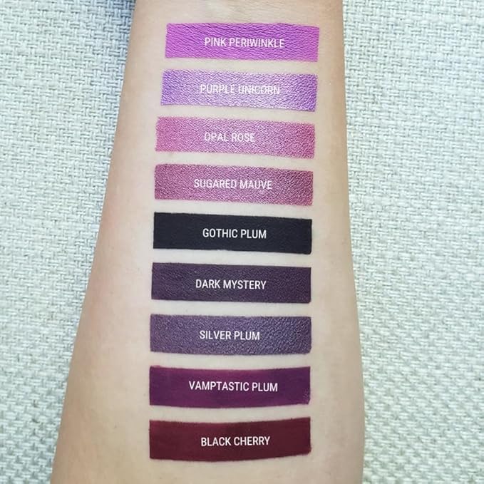 Aromi Black Cherry Matte Liquid Lipstick, Dark Plum Maroon Lip Color, Vegan and Cruelty-free, Long-Lasting Lipstick, Handmade (Black Cherry)