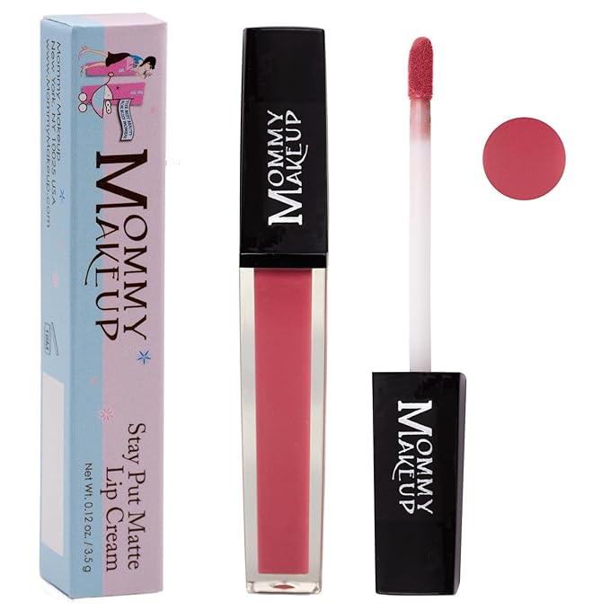 Mommy Makeup Stay Put Matte Lip Cream - Kiss-proof, Transfer-proof, Waterproof, Long Lasting Lipstick - Non-Drying Formula Infused with Vitamin E (Molly)