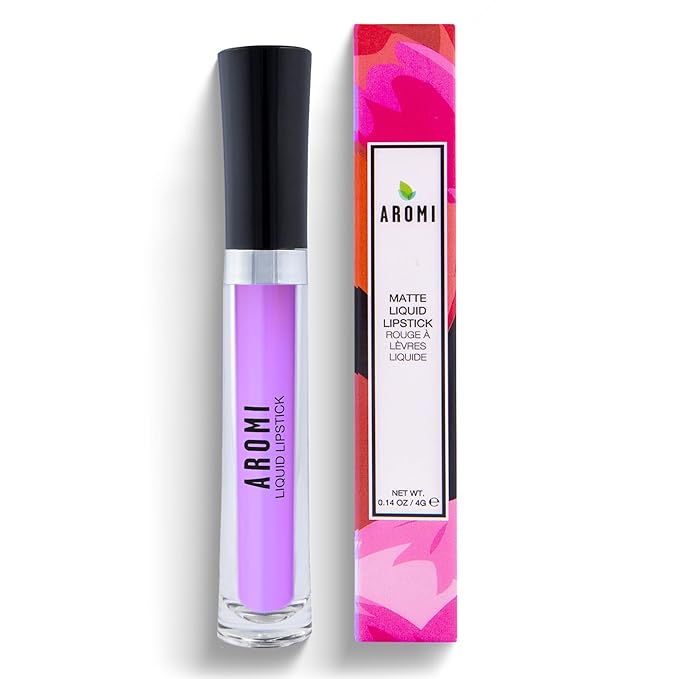 Aromi Matte Liquid Lipstick | Lilac Lip Color for Women, Pastel Purple Pink Shade, Bright Lavender, Long-lasting, Vegan (Pink Periwinkle)