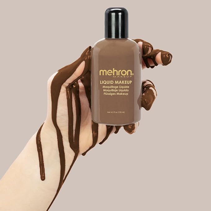 Mehron Makeup Liquid Makeup | Face Paint and Body Paint 4.5 oz (133 ml) (SABLE BROWN)