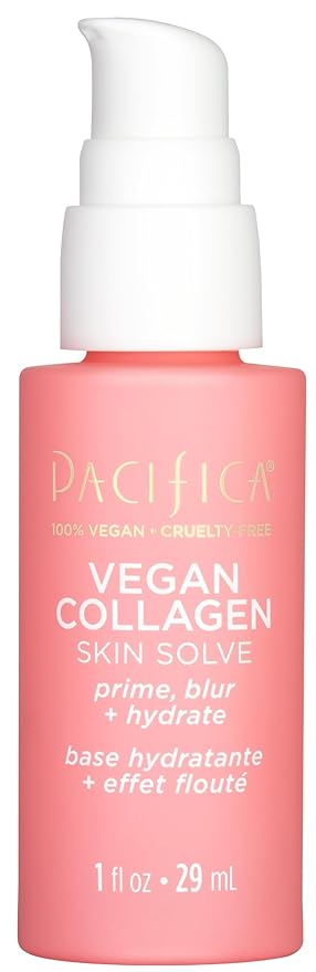 Pacifica Vegan Collagen Skin Solve Primer – 3-in-1 Face Primer that Primes, Blurs & Hydrates, Skincare-Infused Formula with Collagen Peptides, Hyaluronic Acid & Caffeine for Smooth Radiant Skin