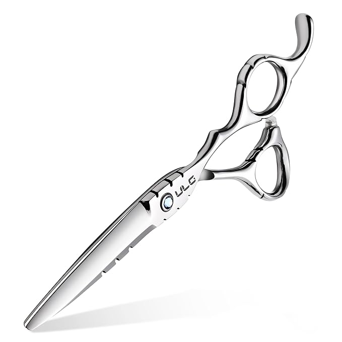 ULG Hair Cutting Scissors 6.7” Shark Series, 100% Japanese Stainless Steel Ultra Sharp, Concave Blade Barber Shears, Ergonomic Offset Handle, Professional Salon Haircut Scissors for Home & Salon Use