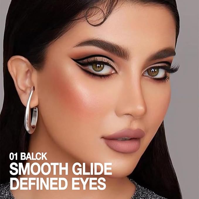 evpct Black Eyeliner Pencils for Eyes, Black Colored Eye Liner Pencil Makeup Waterproof Smudge Proof, Colored Gel Waterline Eyeliner Liquid, Face Eye Paint Stick Lipstick Pen Halloween Makeup