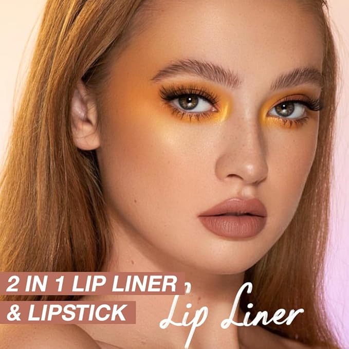 AMY'S DIARY Matte Crayon Lip Liner Lipstick Makeup, Precision Tip Matte Lip Crayon, Longwear Up To 24Hrs,Matt Lip Liner Make Up Smudge-Proof Lip Contour Waterproof for Women (Toffe, Regular)