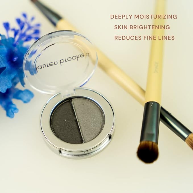 Lauren Brooke Cosmetiques Pressed Eye Shadow Duo, Richly Pigmented Natural Eyeshadow, EU Certified Organic Makeup For Women (Smokey Quartz/Twilight)