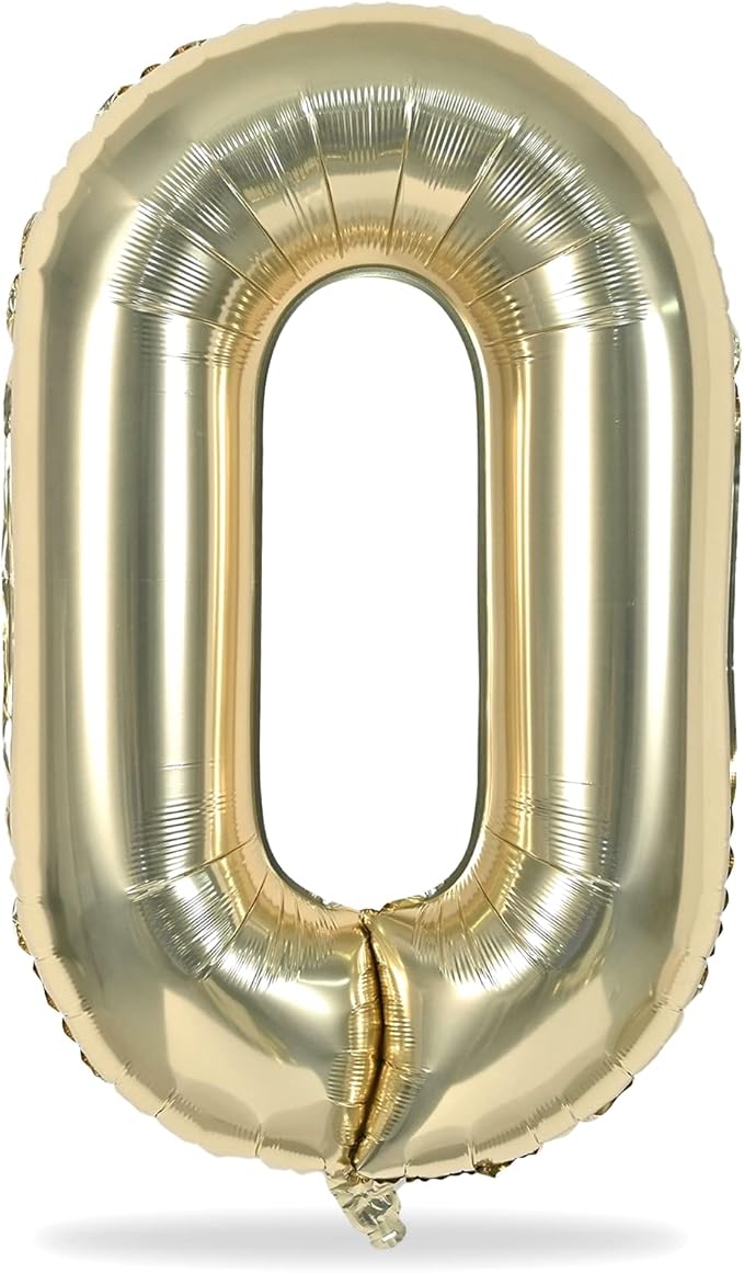 40" Balloon Number 0 Champagne Gold, Large Foil Number Balloons Set 0-9 for Girls Women, Light Gold 0 Helium Balloons for Boys Men Birthday Anniversary Graduation New Year Party Decoration Supplies