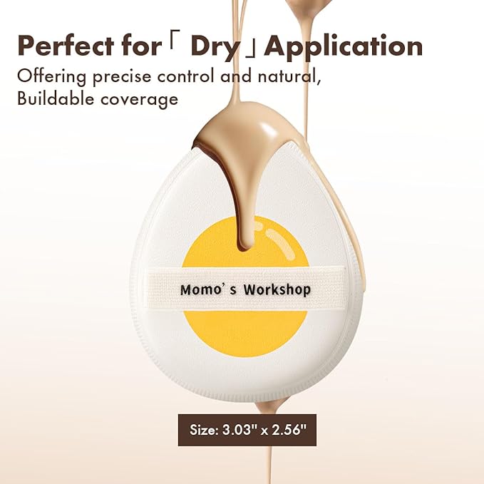 Sun Egg Makeup Sponge Puff & Tomato Makeup Sponge Set - 2PC Medium Bounce Rubycell Foundation Puffs for Creamy Finish, Quick Blending, Comfortable for All Skin Types & Storage Case