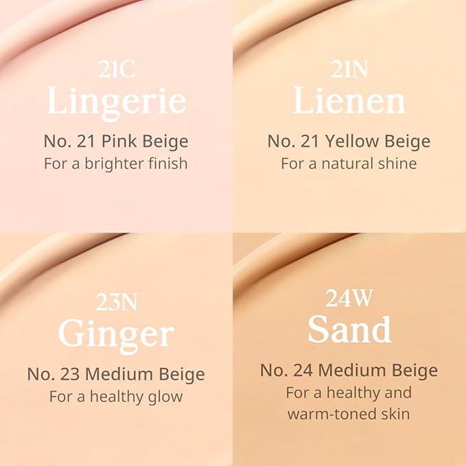 CLIO Kill Cover Mesh Glow Cushion Foundation ([Refill Included] 15g*2, 23N GINGER), Glass Skin, Long-Lasting, Lightweight, Buildable Coverage, Glowy Skin Makeup