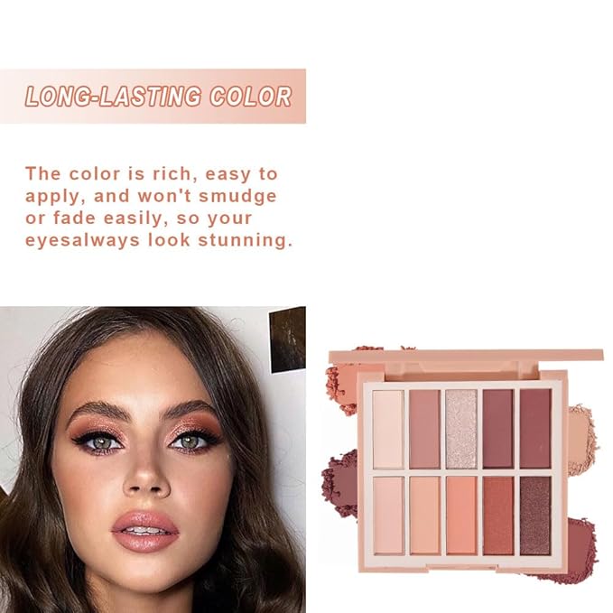Neutral Natural Eye Shadow Palette,Matte Nude Pink Brown Naked Cream Eyeshadow Palette,Make Up Pallets for Women Natural Eyeshadow for Eyes Long Lasting Naturing-Looking